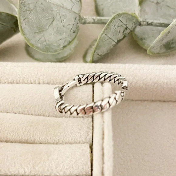 925 Sterling Silver Buckle Ring Stackable Ring Dainty Ring Band Thin Ring - Picture 10 of 10